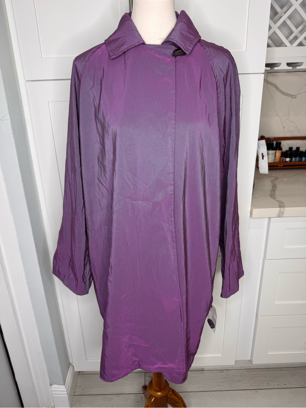 MYCRA PAC ONE Purple Iridescent  Donatella Raincoat Women’s Size Small NWOT